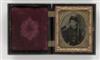 (CIVIL WAR) Group of 3 ruby ambrotypes, comprising